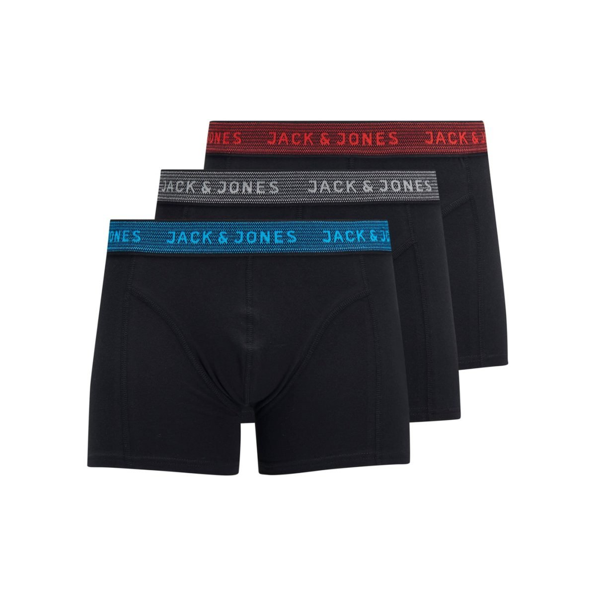 JACK & JONES JACWAISTBAND boxerit 3kpl, Asphalt/Hawaian Oc