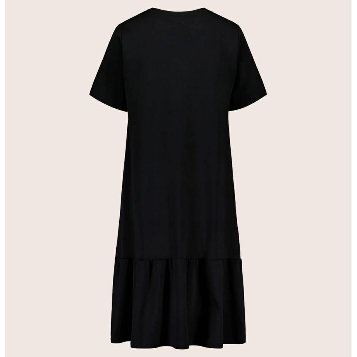 KAIKO aikuisten RUFFLE T-SHIRT DRESS, Black