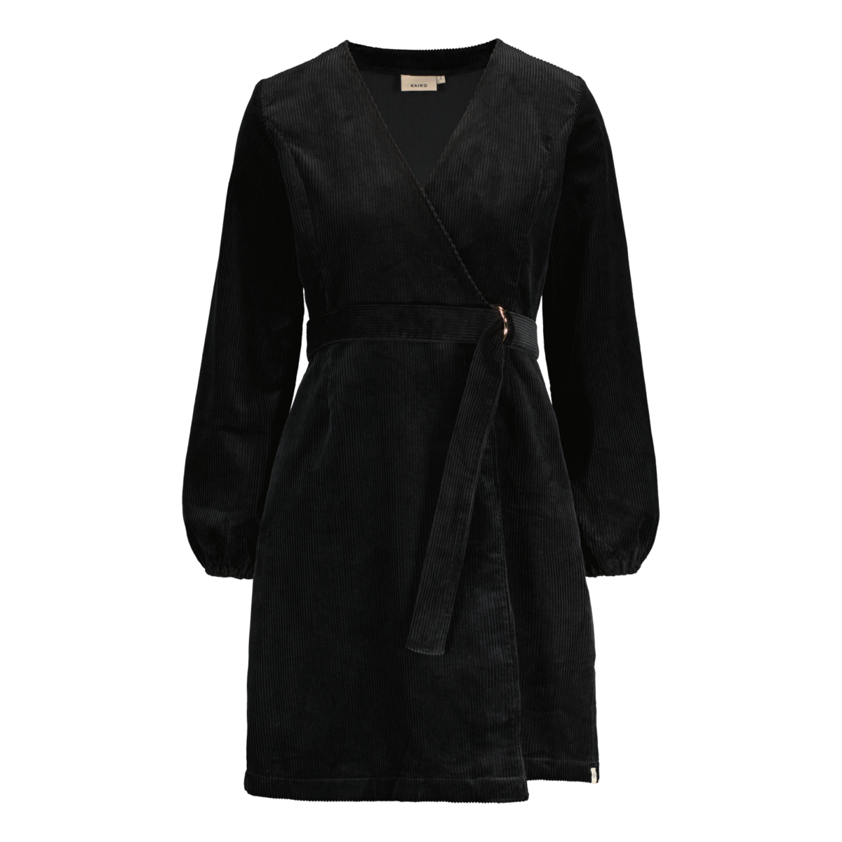 KAIKO aikuisten CORDUROY WRAP DRESS, Black