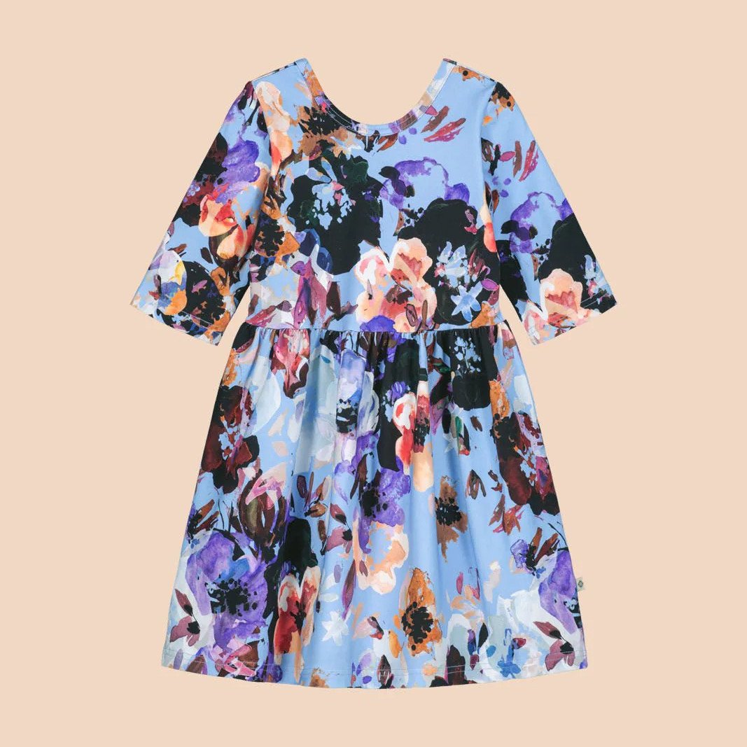 KAIKO lasten 3/4 DRESS mekko, Sky Blue Anemone