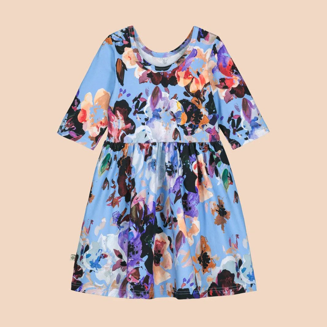 KAIKO lasten 3/4 DRESS mekko, Sky Blue Anemone