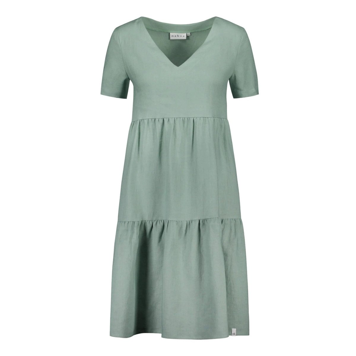 NAKOA aikuisten Layered Linen Dress, Desert Sage