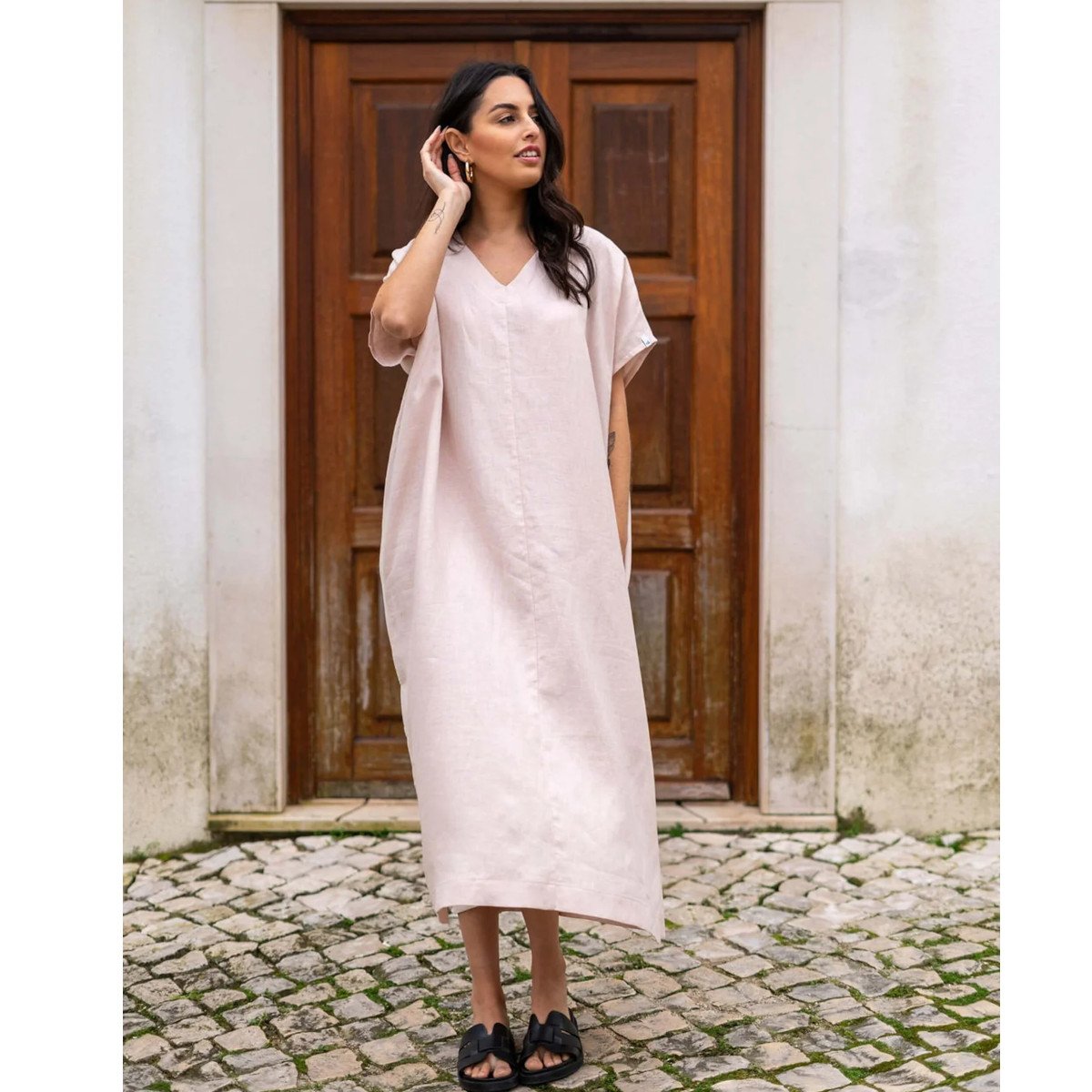 NAKOA aikuisten Naomi Linen Dress, Sandshell