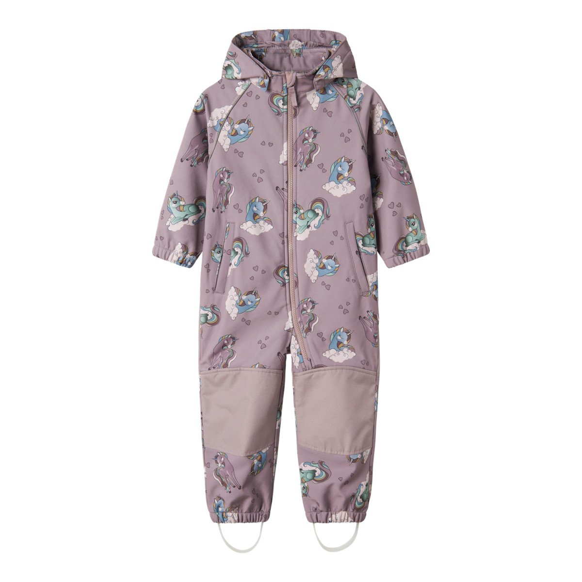 name it NMFALFA08 AOP UNICORNS softshell-haalari, ENNAKKOTILAUS Purple Dove