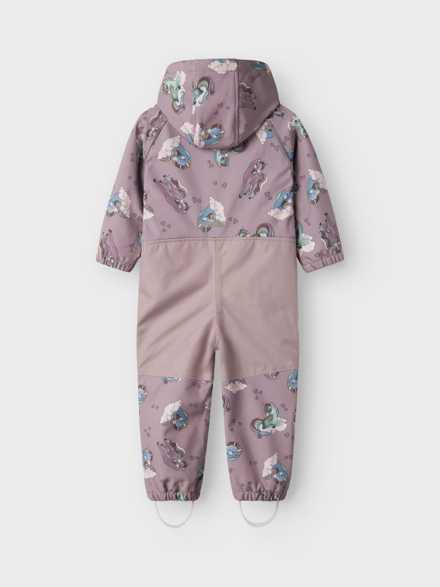 name it NMFALFA08 AOP UNICORNS softshell-haalari, ENNAKKOTILAUS Purple Dove