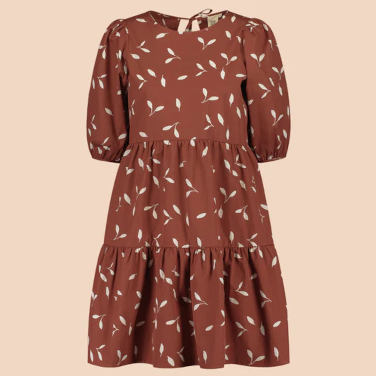 KAIKO aikuisten TIERED MINI DRESS, Mahogany Wind