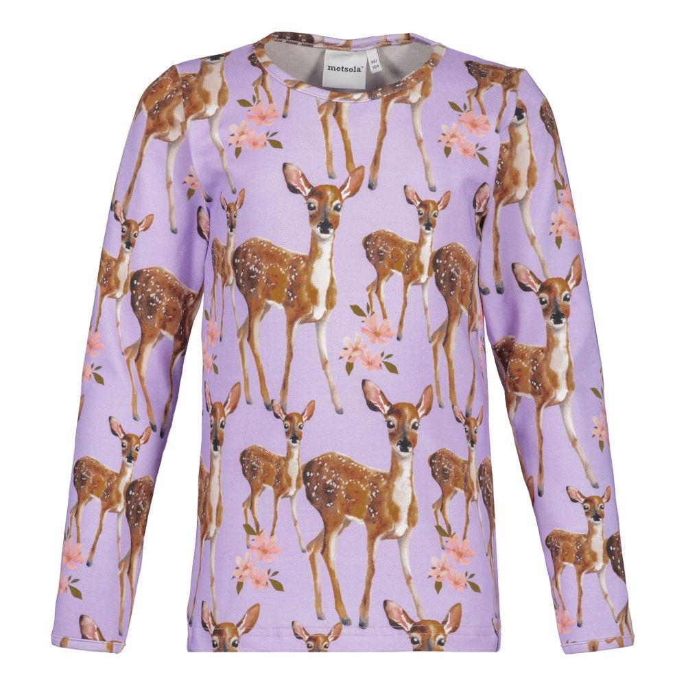 METSOLA lasten CUTE BAMBI LS trikoopaita, Icy Lilac