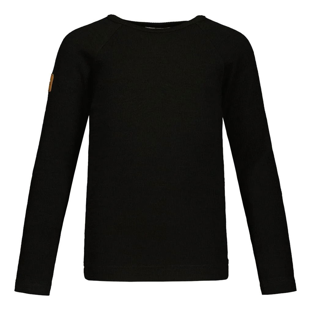 METSOLA lasten MERINO RIB SHIRT LS trikoopaita, Black