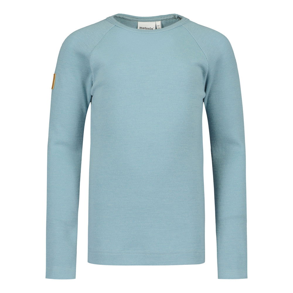 METSOLA lasten MERINO RIB SHIRT LS trikoopaita, Cloudy Sky