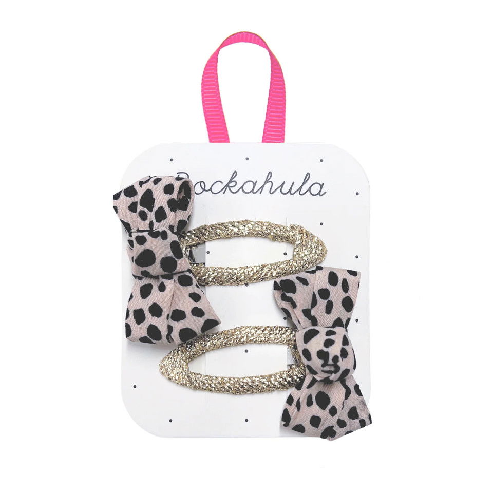 ROCKAHULA Leopard Twisty Bow Clips