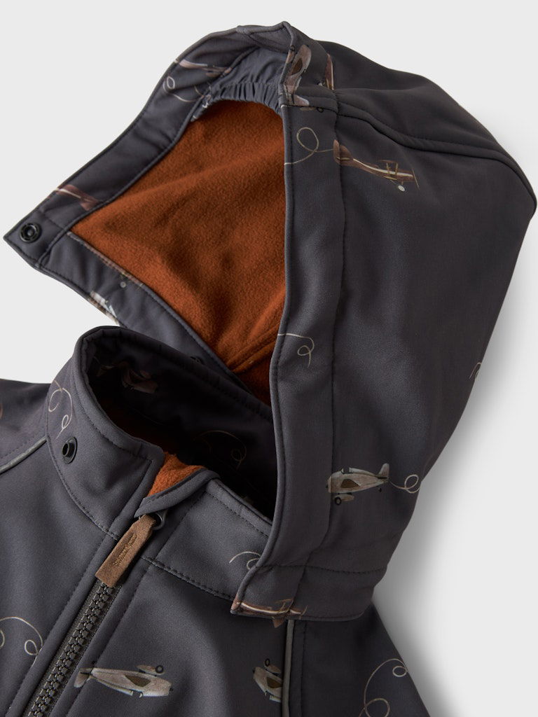 name it NMMALFA08 AIRPLANE softshell-haalari, ENNAKKOTILAUS Grey Pinstripe