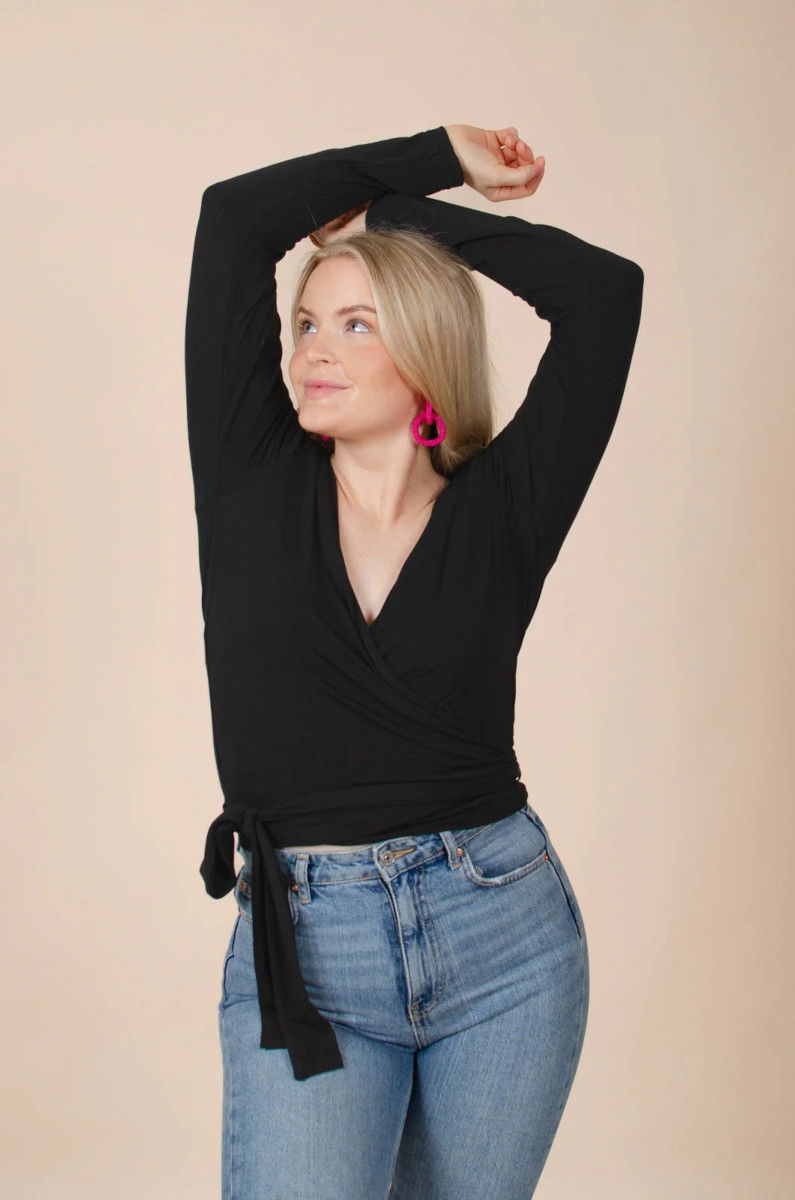 KAIKO WRAP TOP, Black