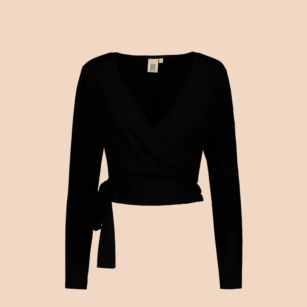 KAIKO WRAP TOP, Black